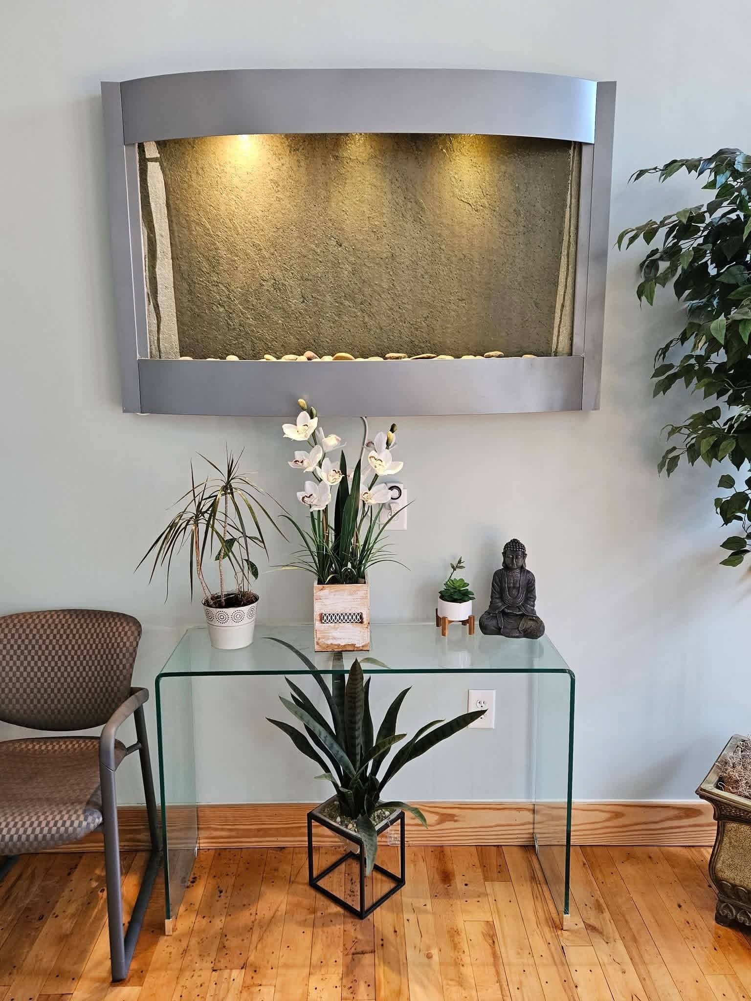A calming wellness space set up for the Balance the Battle Expo